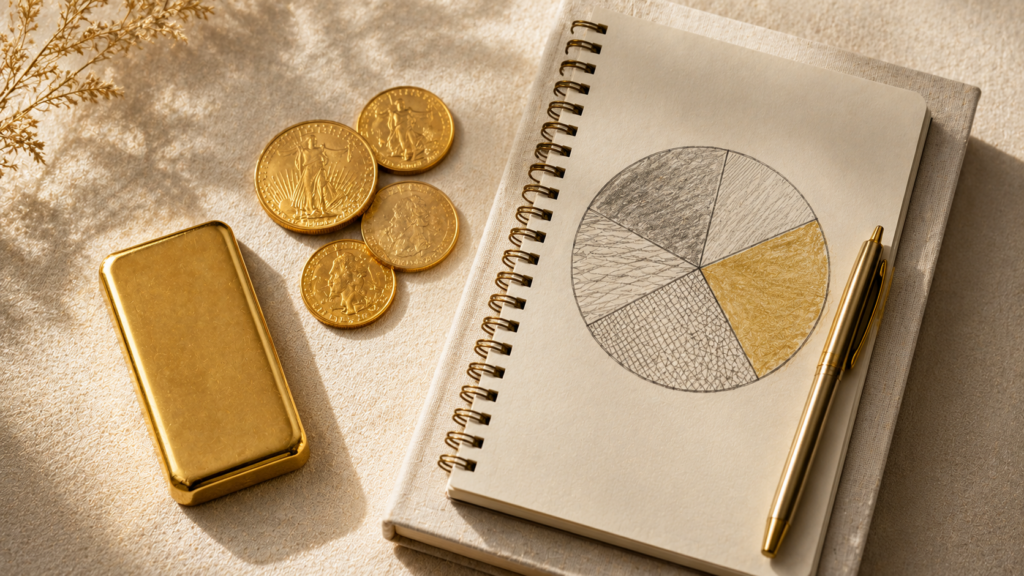 Cuánto oro debería tener en mi cartera: la regla del 5-10%