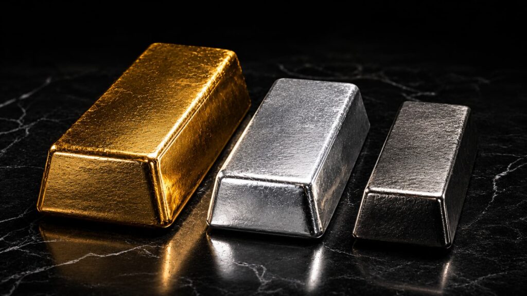 Oro vs plata vs platino: comparativa de metales preciosos