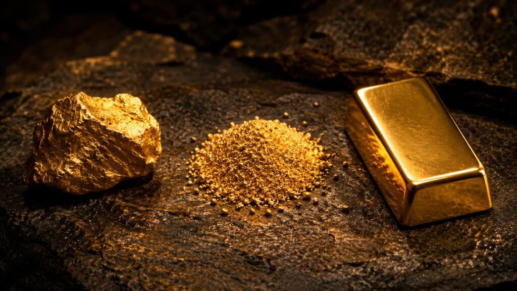 Oro en polvo, pepitas y lingotes: qué formas existen y cuál comprar